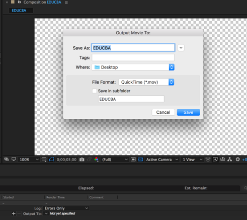 Exporting Video With An Alpha Channel for Transparency in After Effects