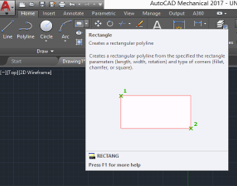 Rectangle Tool in AutoCAD Toolbar