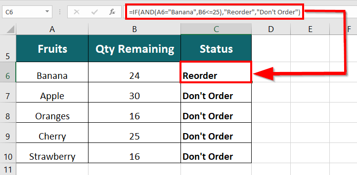 IF AND function in Excel