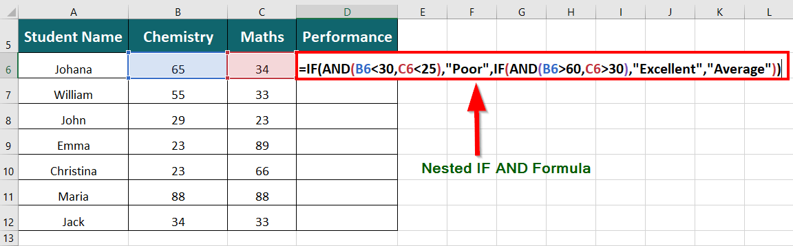 Nested IF AND Statement formula