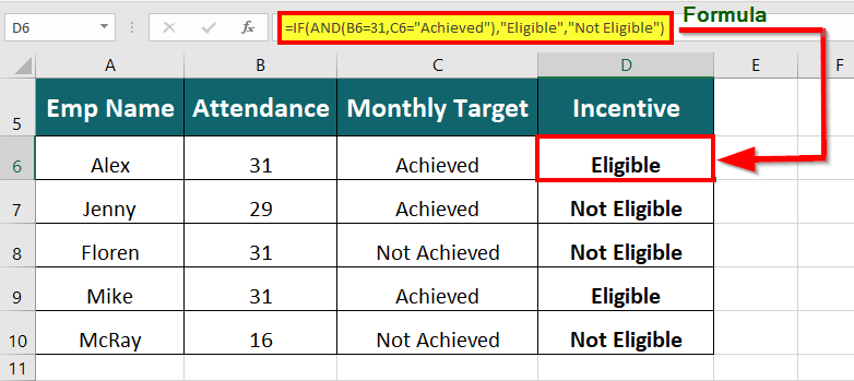 use IF and AND in Excel together