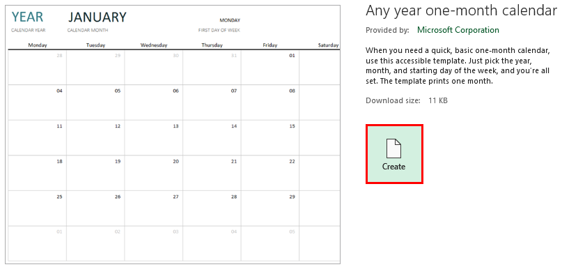 excel 2007 calendar template