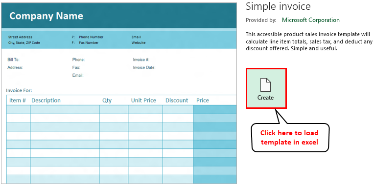Blank Invoice Excel Template Example 1-4