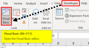 VBA Editor Developer Tab