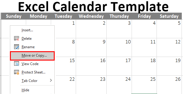 ms excel calendar template