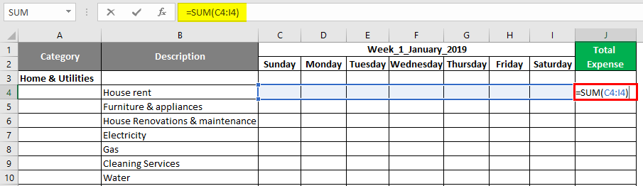 expense tracking excel template