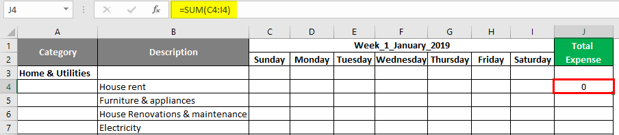 Expense tracker in Excel 1-2