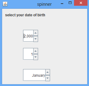 JSpinner Output 2