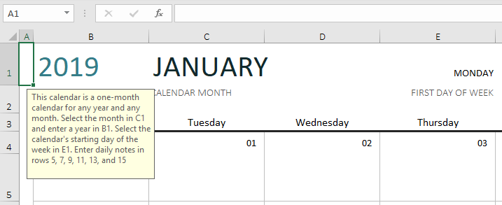 Excel Calendar Template