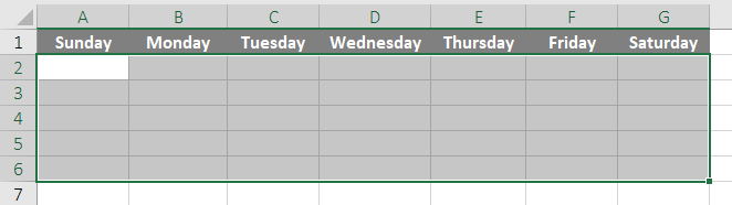 Grid of seven columns