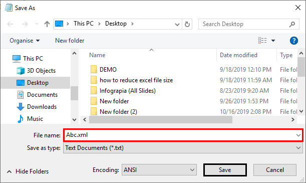 excel import xml example