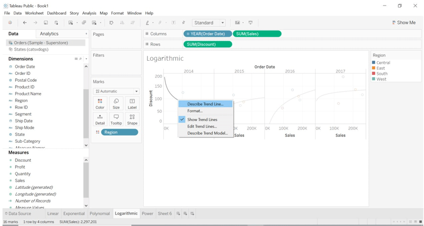 Trend Lines in Tableau | Learn How to Create & Edit Trend Lines in tableau