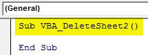 VBA Delete Sheet Example 2-1