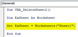 VBA Delete Sheet Example 2-3