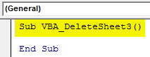 VBA Delete Sheet Example 3-1