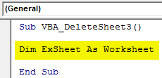 VBA Delete Sheet Example 3-2