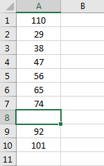 Delete Cell Value Example 2-8