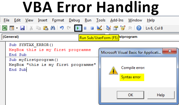 typy obsługi błędów dotyczące Visual Basic