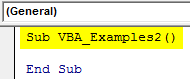 VBA Examples 2-1