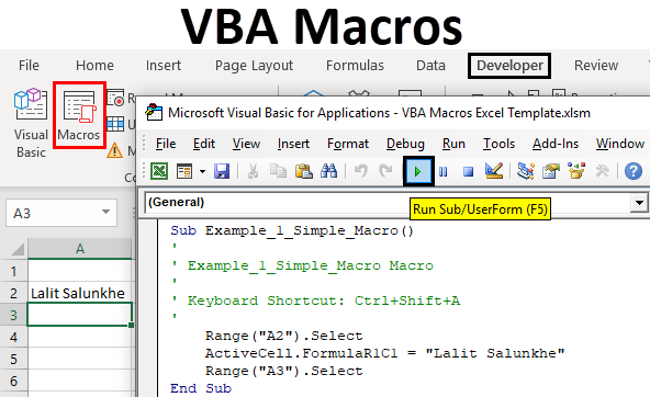 VBA Macros How To Record Macro In VBA With Excel Examples