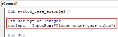VBA InputBox function Example 1-2