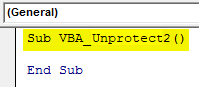 VBA Unprotect Sheet Example 2-1