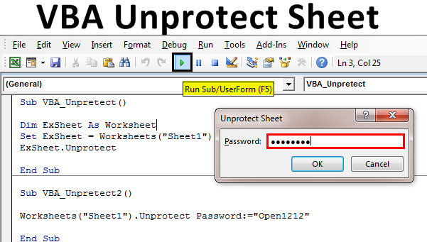 unprotect vba project excel