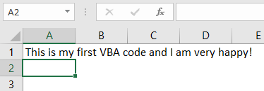VBA programming excel