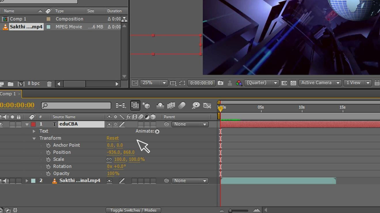 animate in transform (Adding Keyframes in After Effects)