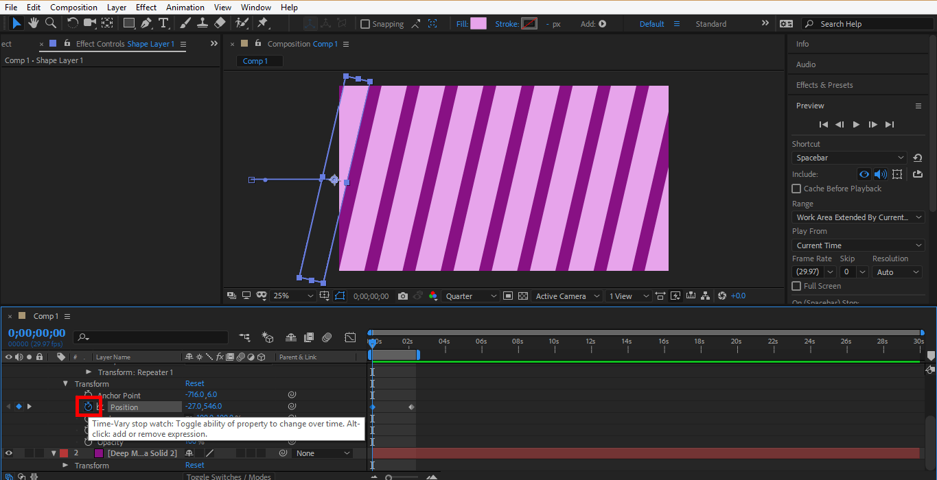 animate position (Background in After Effects)