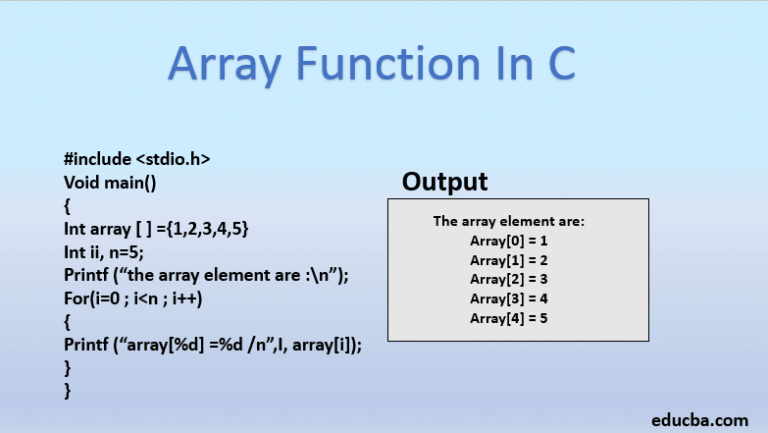 Array Functions in C | Five Different Ways of Sorting an Array in C