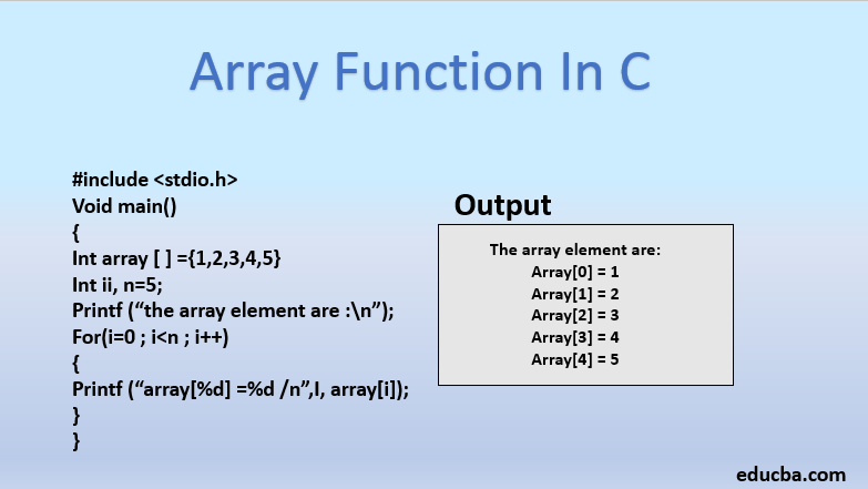 Array Functions In C Five Different Ways Of Sorting An Array In C   Array Function In C 