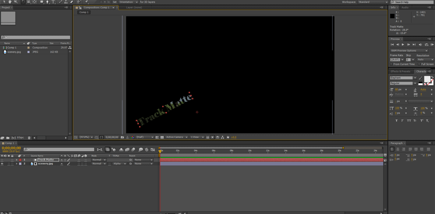 Zmień rotację pozycji w programie after effects