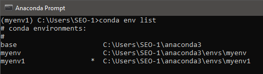 check for the available Conda environments