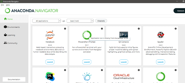 clicking on Anaconda Navigator