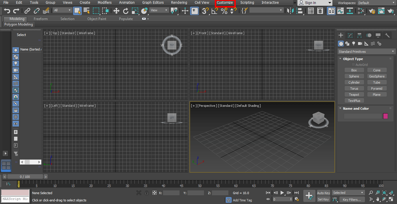 customize botton (Rendering in 3ds Max)