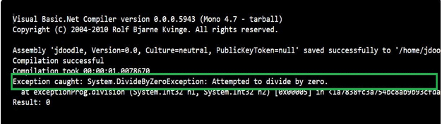 DivideByZeroException