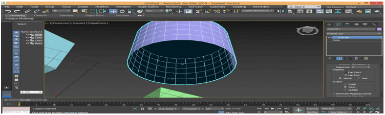 extrude effect in perspective view port 10