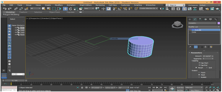 extrude effect in perspective view port 8