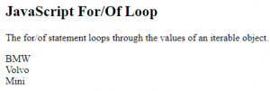 for of loop javascript