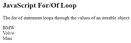 Using For/of Loop