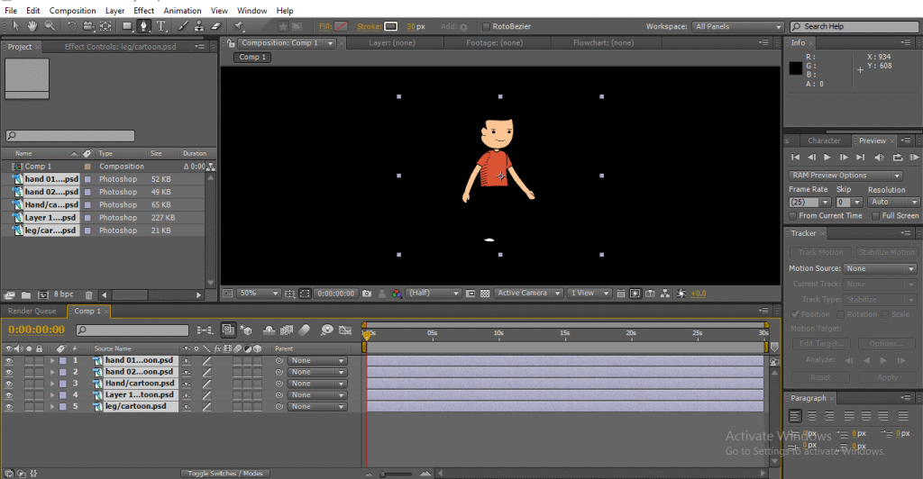 2D After Effects Animation | Animating Cartoon Character in 2D AfterEffects