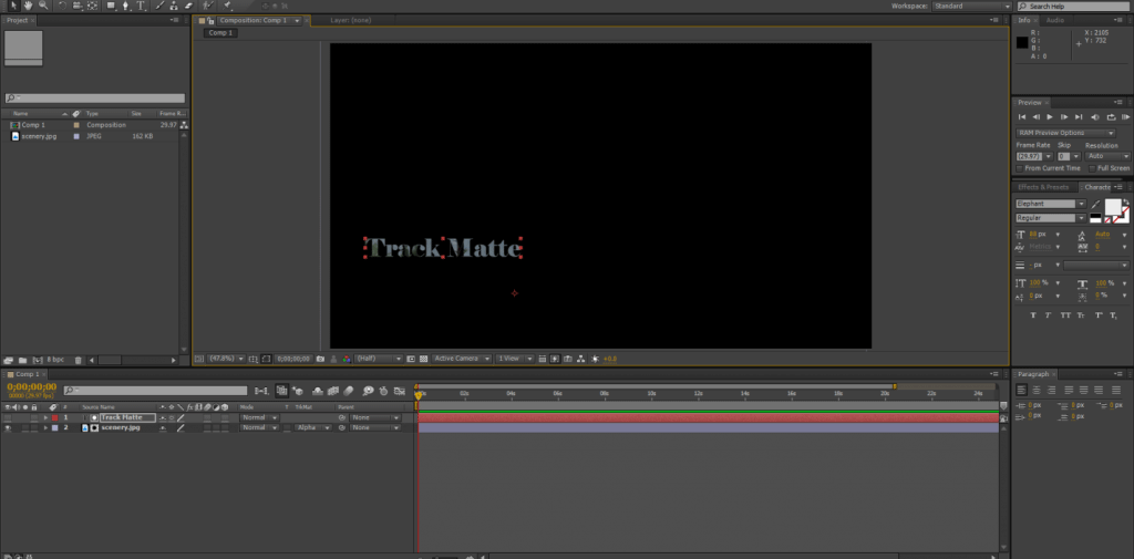 Track matte after effects как включить