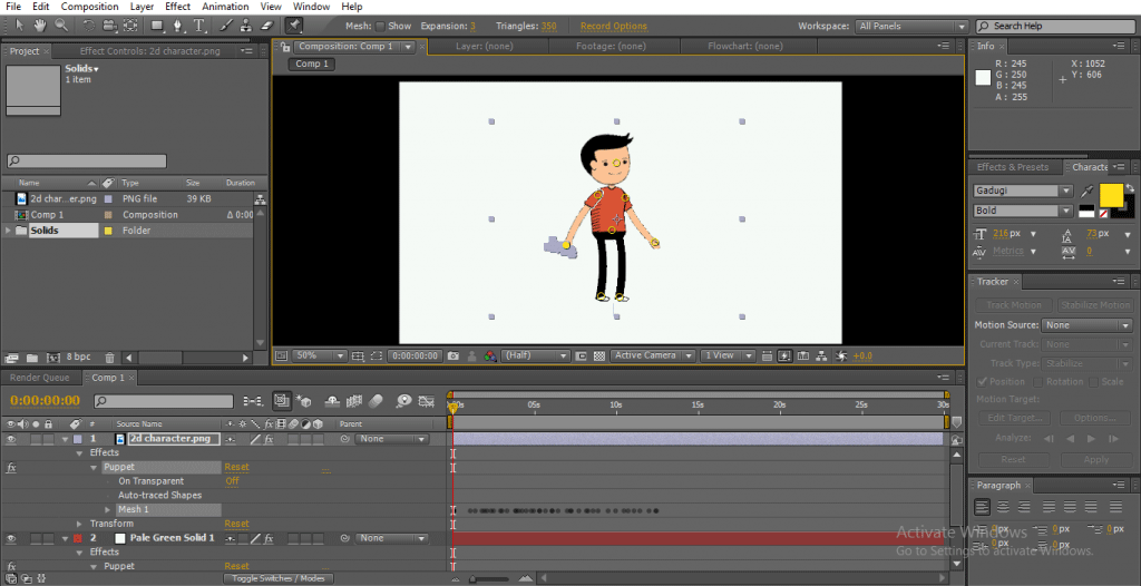 2D After Effects Animation | Animating Cartoon Character in 2D AfterEffects