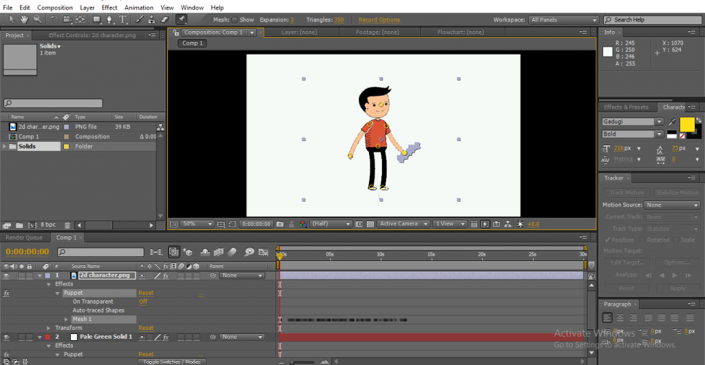 2D After Effects Animation | Animating Cartoon Character in 2D AfterEffects