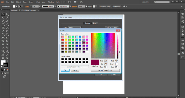 change background color artboard illustrator