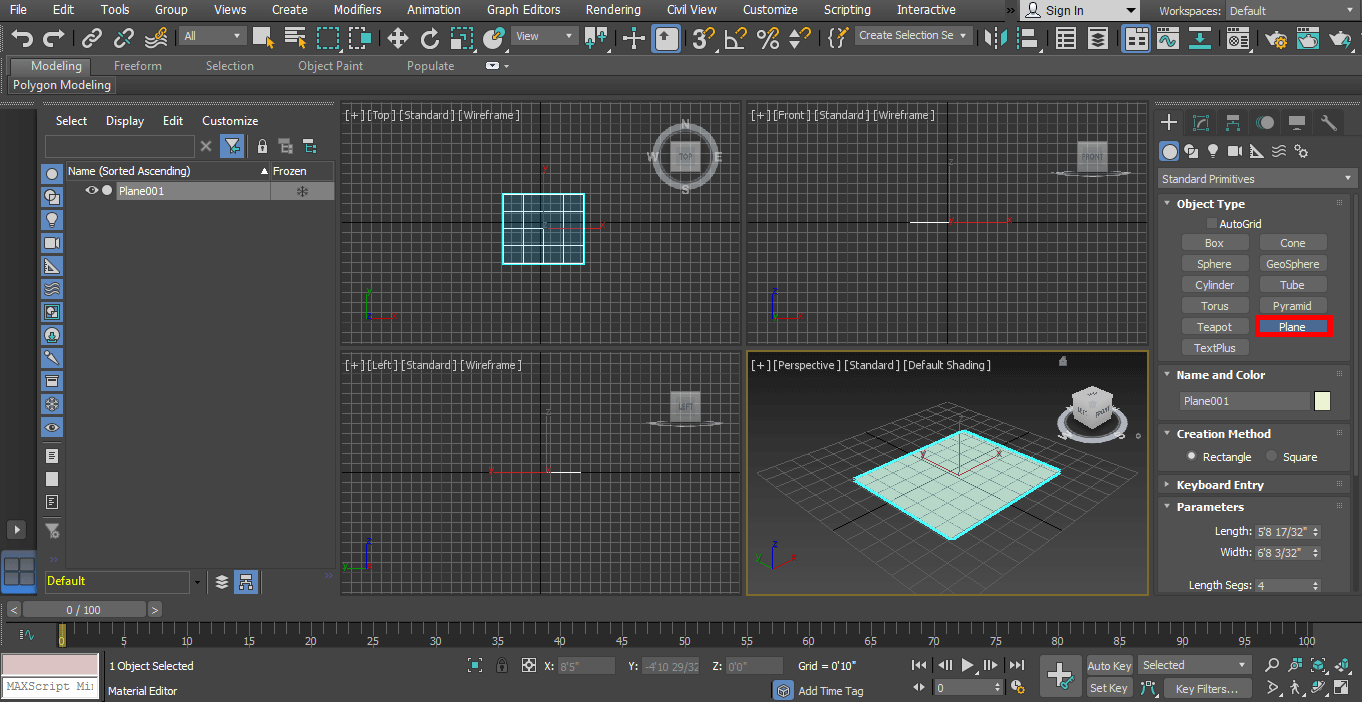 plane tab (Rendering in 3ds Max)