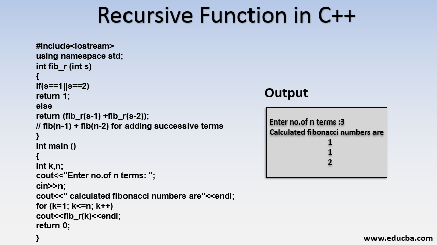 recursive function in C++