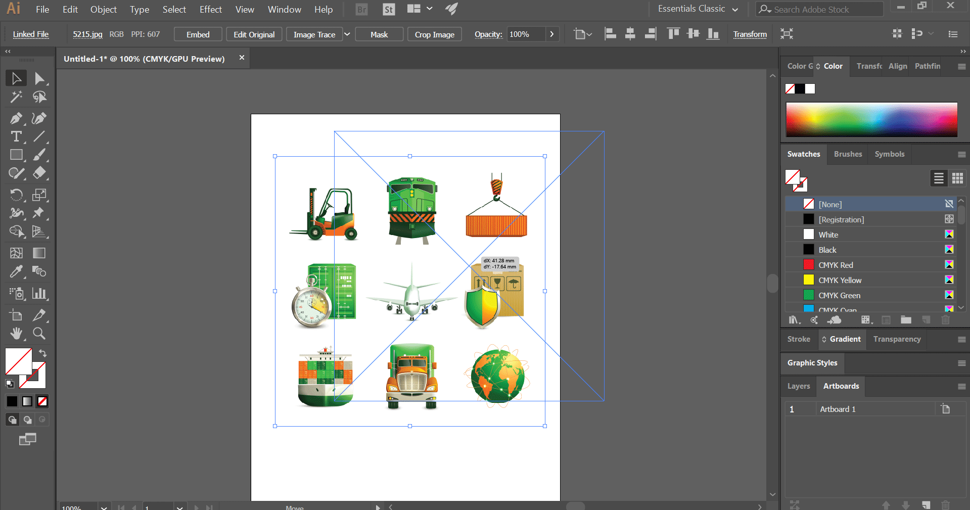 how to resize an image in adobe illustrator