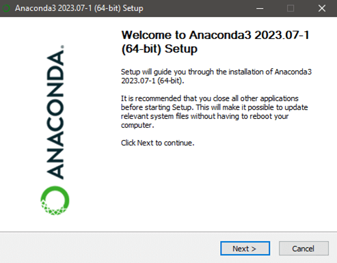 Setting up Anaconda